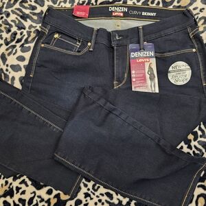 Women's Curvy Skinny Jeans - Blue